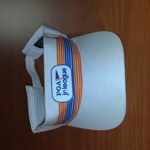 PGA Jr League Kids Strapback Rubber Patch Logo Lightweight Golf Visor